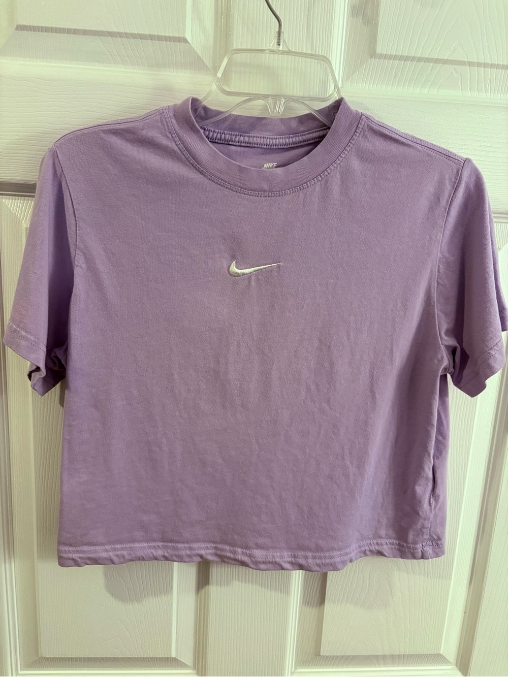 Nike Lavender Cropped Swoosh Tee